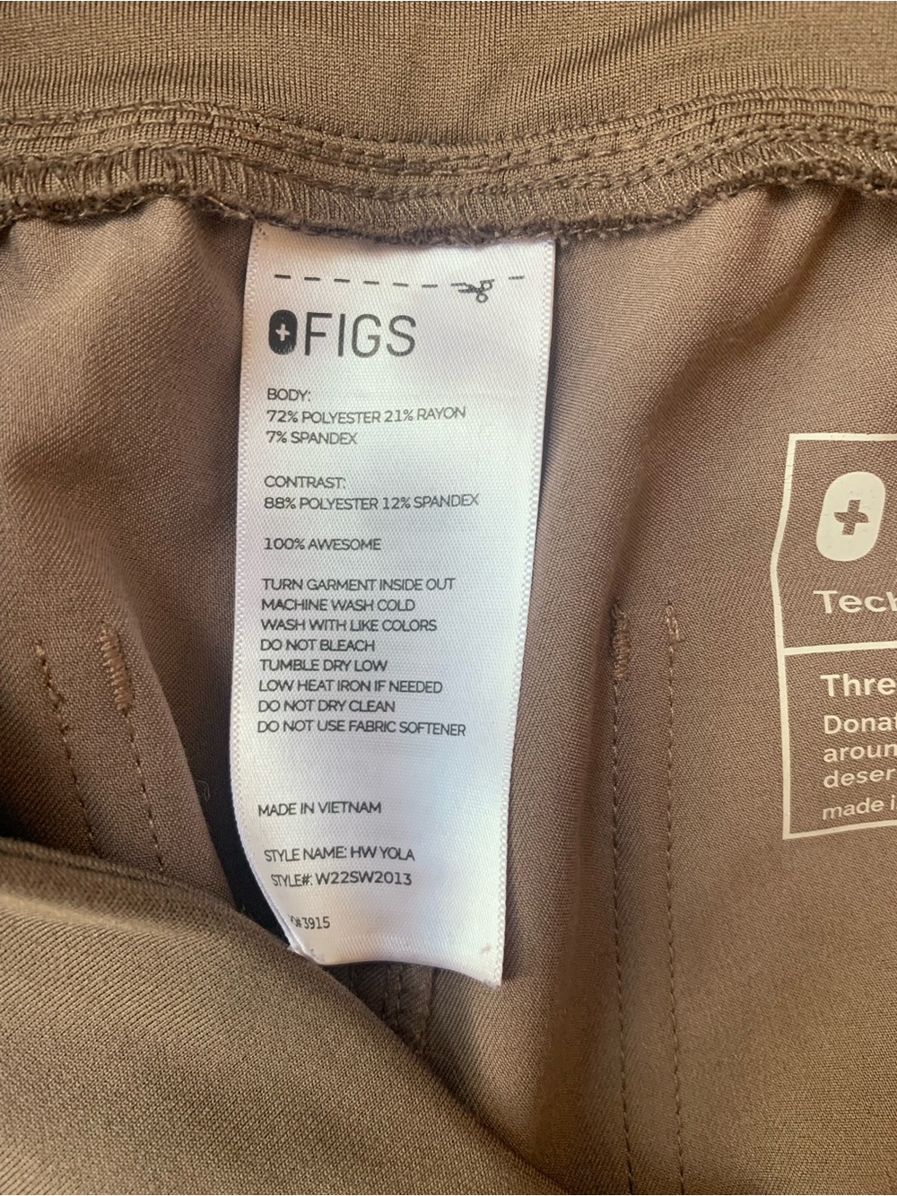 Figs smokey taupe straight leg yola pant - Picture 4 of 8